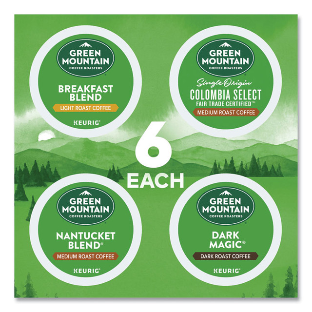 KEURIG DR PEPPER Green Mountain Coffee® 9974 Regular Variety Pack Coffee K-Cups, Assorted Flavors, 24/Box