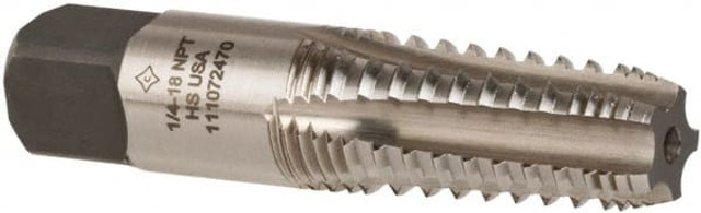 Cleveland C64099 1/4-18 NPT, 4 Flutes, Bright Finish, High Speed Steel, Interrupted Thread Pipe Tap