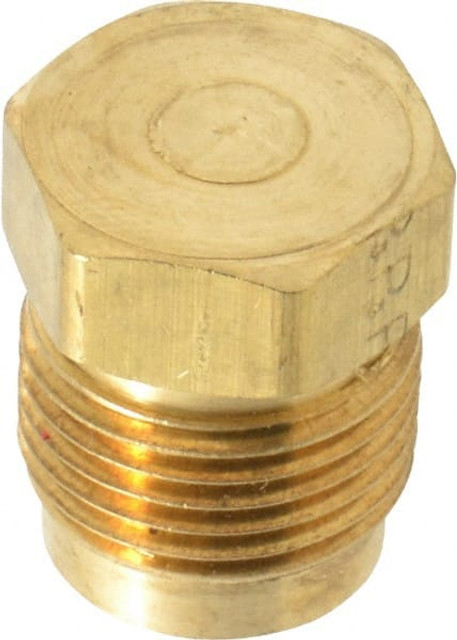 Parker 639F-8 Brass Flared Tube Plug: 1/2" Tube OD, 3/4-16 Thread, 45 ° Flared Angle