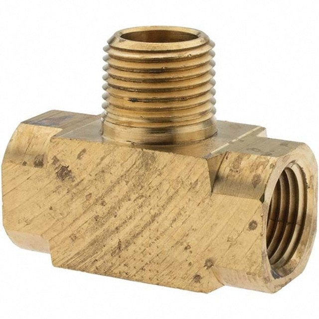 Parker -11148-C Industrial Pipe Male Branch Tee: 1/2" Female Thread, 1/2" Male Thread, MNPTF x FNPTF