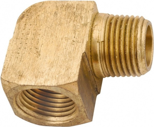 ANDERSON METALS 756116-04 Industrial Pipe 90 ° Street Elbow: 1/4-18 Female Thread, 1/4-18 Male Thread, MNPT x FNPT