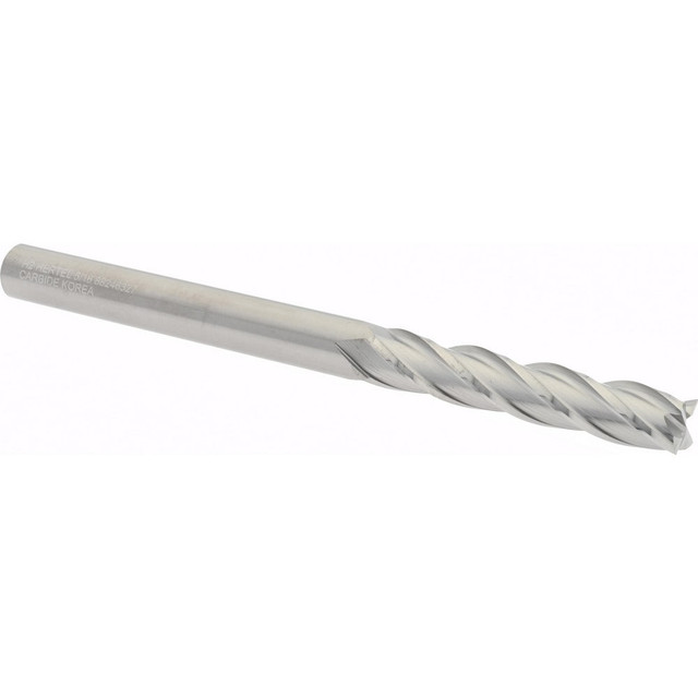 Hertel 750092 Square End Mill: 5/16'' Dia, 1-5/8'' LOC, 5/16'' Shank Dia, 4'' OAL, 4 Flutes, Solid Carbide