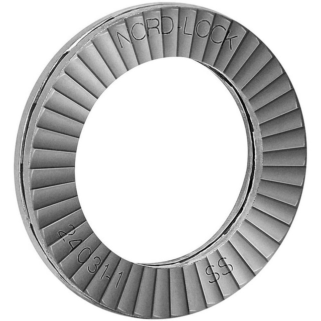 Nord-Lock 90081 Wedge Lock Washer: 1.218" OD, 0.798" ID, Stainless Steel, 316L, Uncoated