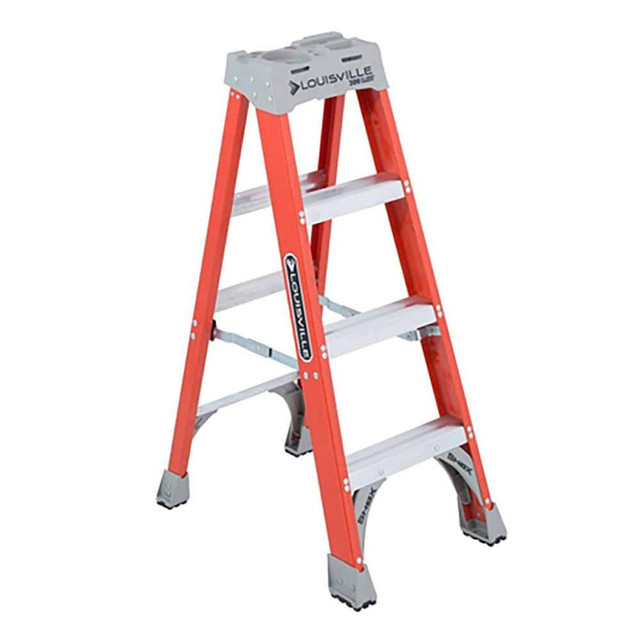 Louisville FS1504 3-Step Fiberglass Step Ladder: Type IA, 4' High