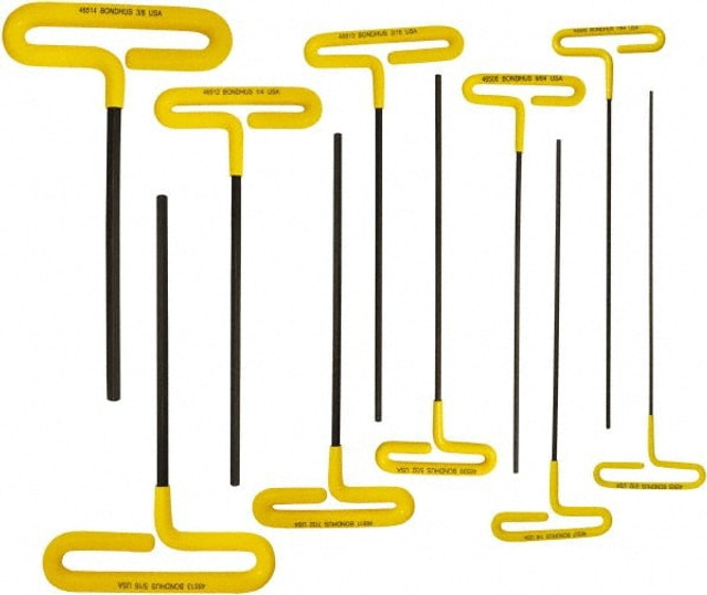 Bondhus 46538 10 Piece T-Handle Cushion Grip Hex Key Set