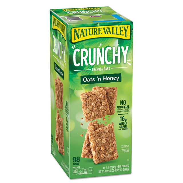 GENERAL MILLS Nature Valley® 827622 Granola Bars, Oats and Honey, 1.5 oz Bar, 49/Carton