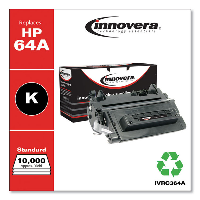 INNOVERA C364A Remanufactured Black Toner, Replacement for 64A (CC364A), 10,000 Page-Yield