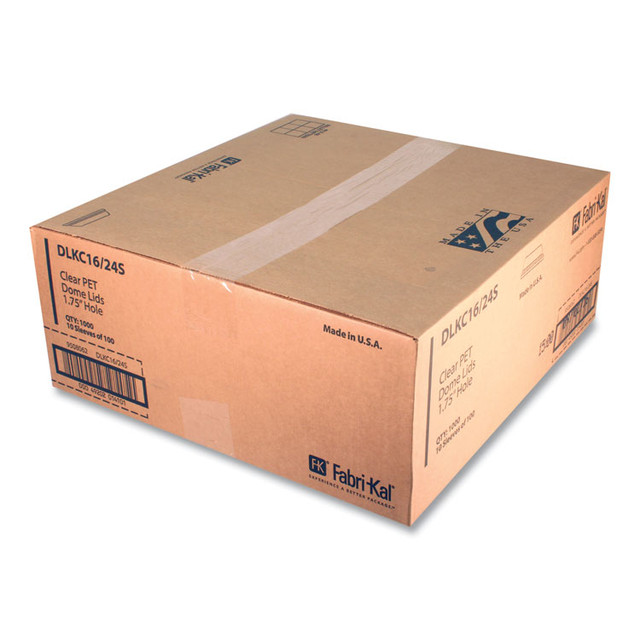 FABRI-KAL DLKC1624S Greenware Cold Drink Lids, Dome, Fits 16 oz to 24 oz Cold Cups, Plastic, Clear, 1,000/Carton