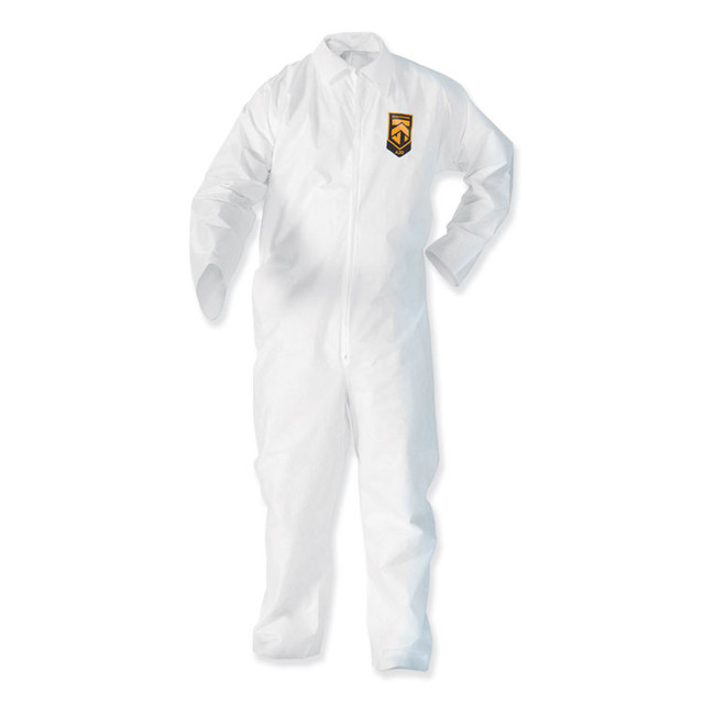 SMITH AND WESSON KleenGuard™ 38932 A35 Liquid and Particle Protection Coveralls, Zipper Front, Elastic Wrists and Ankles, 3X-Large, White, 25/Carton