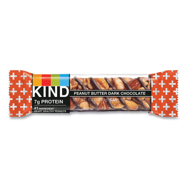 KIND LLC 17256 Plus Nutrition Boost Bar, Peanut Butter Dark Chocolate/Protein, 1.4 oz, 12/Box