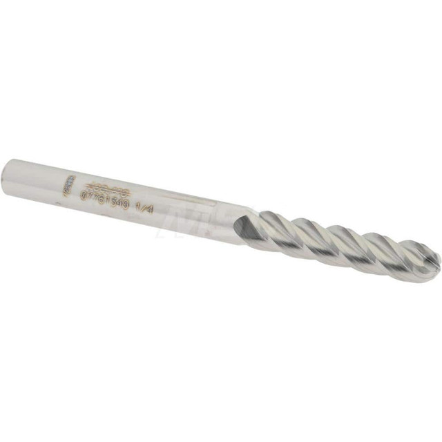 Accupro 12184868 Ball End Mill: 0.25" Dia, 1.125" LOC, 4 Flute, Solid Carbide