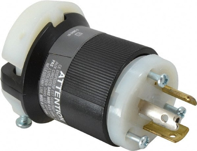Hubbell Wiring Device-Kellems HBL9965C Locking Inlet: Plug, Industrial, Non-NEMA, 125 & 250V, Black & White