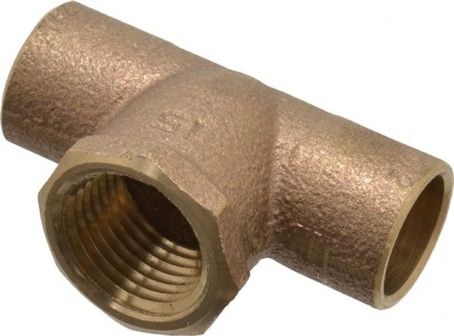 NIBCO BF14575L Cast Copper Pipe Tee: 1/2" Fitting, C x C x F, Pressure Fitting, Lead Free