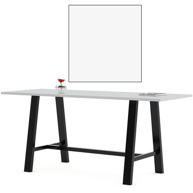 KFI STUDIOS 840031900616 Midtown Bistro Dining Table with Four Brownstone Kool Barstools, 36 x 72 x 41, Designer White