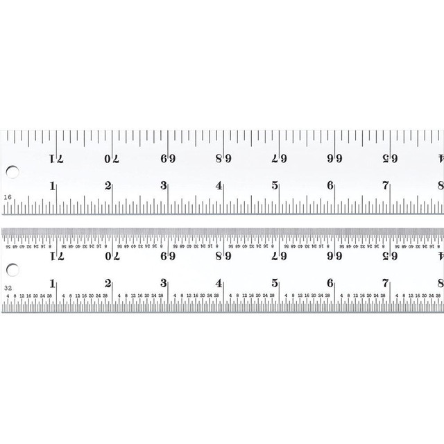 Starrett 51488 Steel Rule: 72" OAL, 4R Graduation, Rigid, 1-1/2" OAW