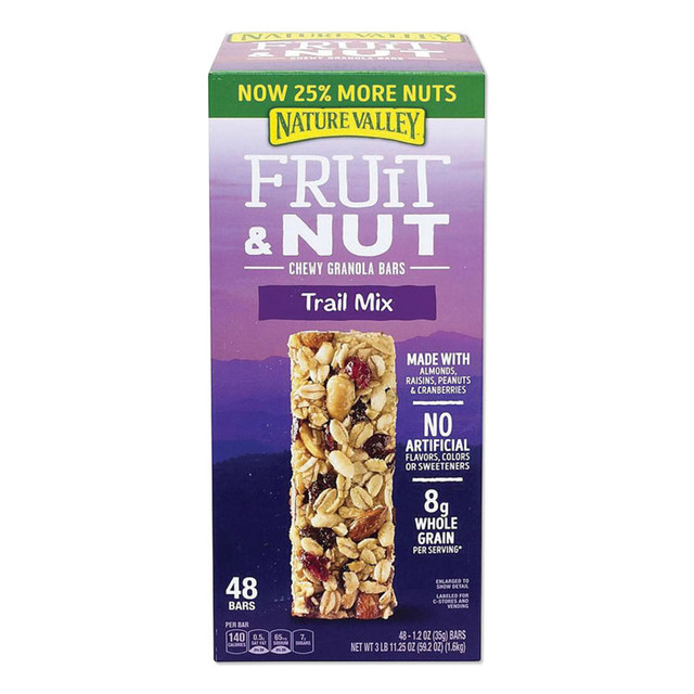 GENERAL MILLS Nature Valley® GEM19696 Granola Bars, Chewy Fruit and Nut Trail Mix, 1.2 oz Pouch, 48/Box