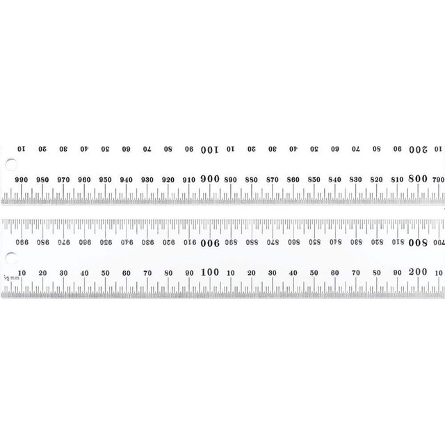 Starrett 52633 Steel Rule: 1,000 mm OAL, Metric Graduation, Rigid, 32 mm OAW