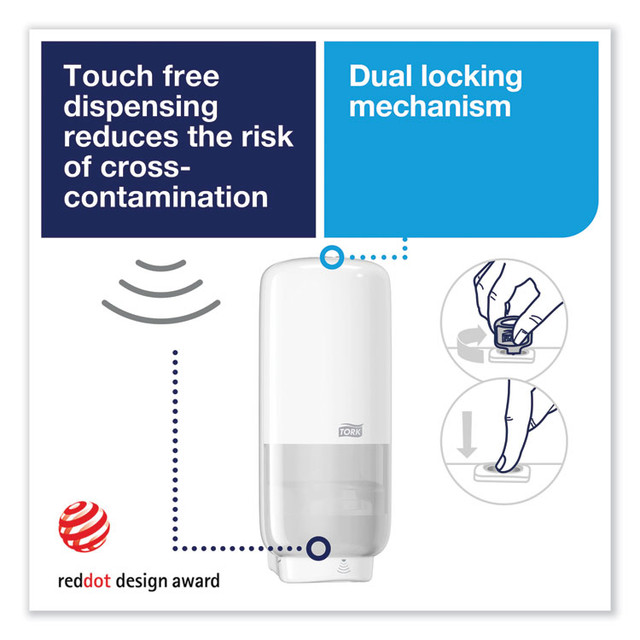 SCA TISSUE Tork® 571600 Elevation Foam Skincare Auto Dispenser with Intuition Sensor, 1 L/33 oz, 4.45 x 5.12 x 10.94, White, 4/Carton