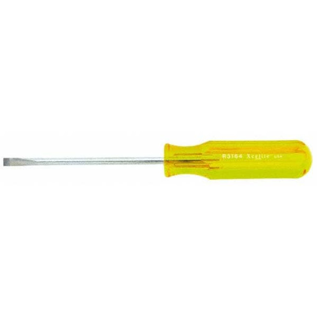 Xcelite R3164N Slotted Screwdriver: 3/16" Width, 7-5/8" OAL, 4" Blade Length