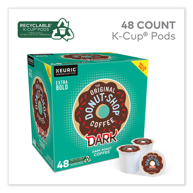 KEURIG DR PEPPER The Original Donut Shop® 5000355634 DARK K-Cups, Regular Extra Bold, 48/Box