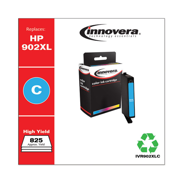 INNOVERA 902XLC Remanufactured Cyan High-Yield Ink, Replacement for 902XL (T6M02AN), 825 Page-Yield