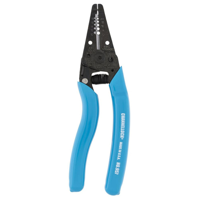 Channellock 957 Wire Stripper Cable Cutter: Plastic Cushion Handle, 6-1/4" OAL