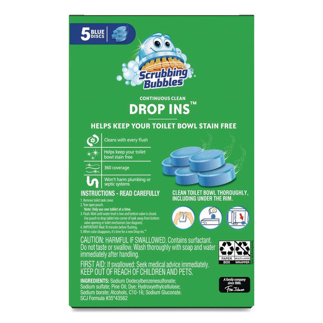 SC JOHNSON Scrubbing Bubbles® 301802 Fresh Brush Toilet Cleaning System Refill, Citrus Scent, 20/Pack