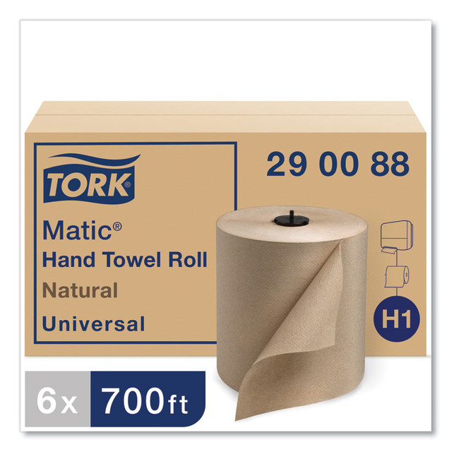 SCA TISSUE Tork® 290088 Matic Hardwound Roll Towel, 1-Ply, 7.7" x 700 ft, Natural, 857/Roll, 6 Rolls/Carton