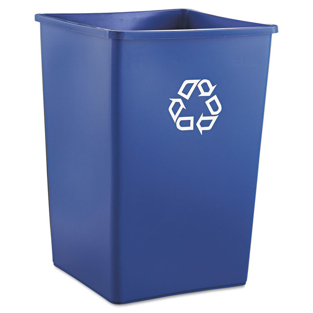 RUBBERMAID COMMERCIAL PROD. 3958-73 BLU Square Recycling Container, 35 gal, Plastic, Blue