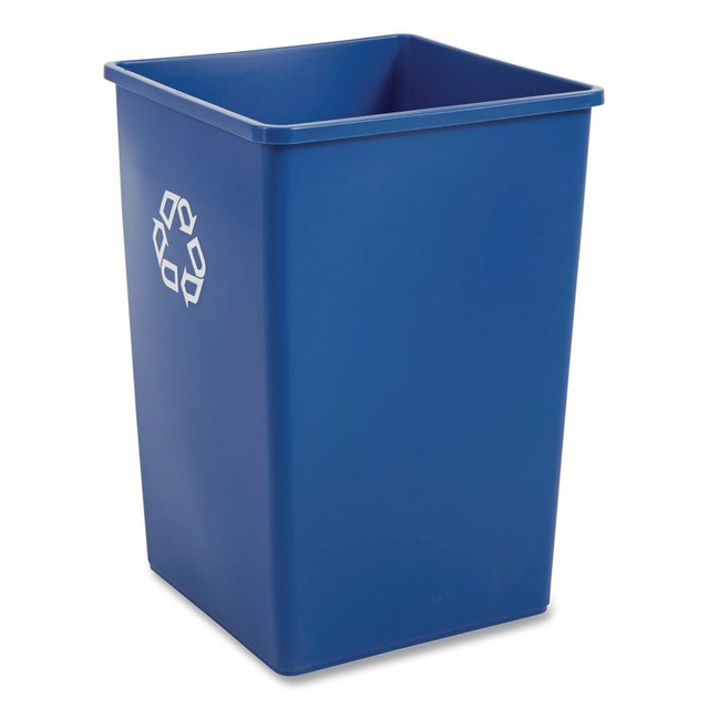 RUBBERMAID COMMERCIAL PROD. 3958-73 BLU Square Recycling Container, 35 gal, Plastic, Blue