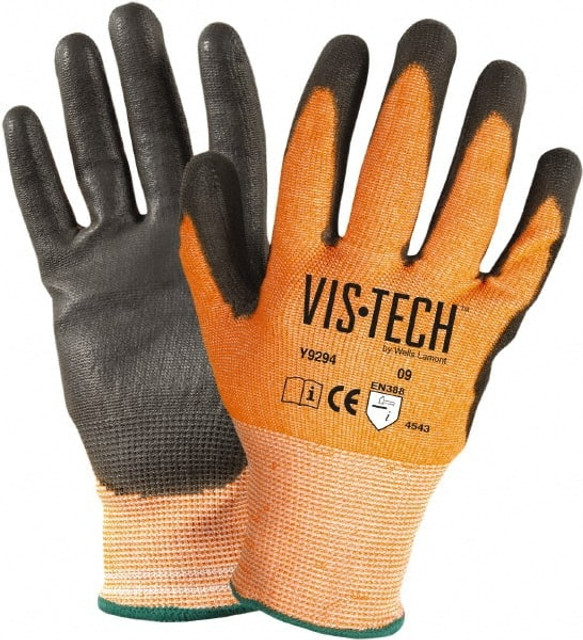 Wells Lamont Y9294M Cut, Puncture & Abrasive-Resistant Gloves: Size M, ANSI Cut A4, ANSI Puncture 4, Polyurethane, Dyneema