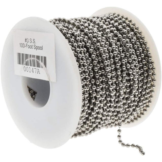 MSC 00147A Number 3 Trade Size Stainless Steel Ball Chain