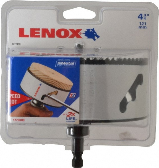 Lenox 1773008 Hole Saw: 4-3/4" Saw Dia, 1-9/16" Cut Depth