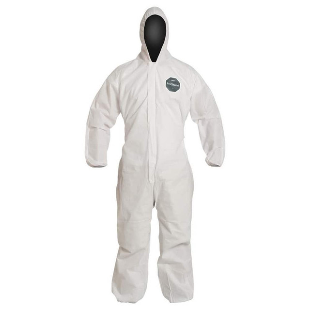 Dupont PB127SWH4X00250 Disposable Coveralls: Size 4X-Large, Film Laminate, Zipper Closure