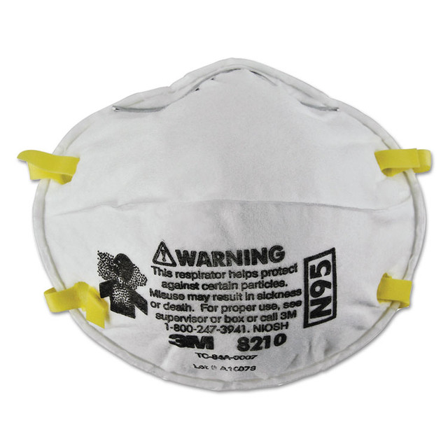3M/COMMERCIAL TAPE DIV. 8210 Lightweight Particulate Respirator 8210, N95, Standard Size, 20/Box