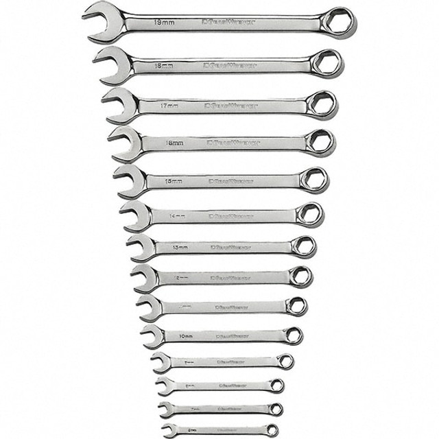 GEARWRENCH 81925 Combination Wrench Set: 14 Pc, 10 mm 11 mm 12 mm 13 mm 14 mm 15 mm 16 mm 17 mm 18 mm 19 mm 6 mm 7 mm 8 mm & 9 mm Wrench, Metric