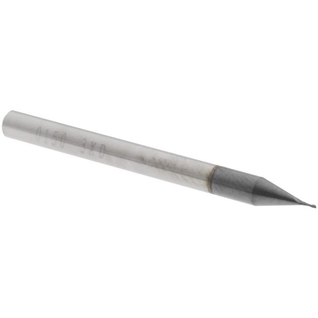 Accupro 14796890 Square End Mill: 0.015" Dia, 0.045" LOC, 2 Flutes, Solid Carbide