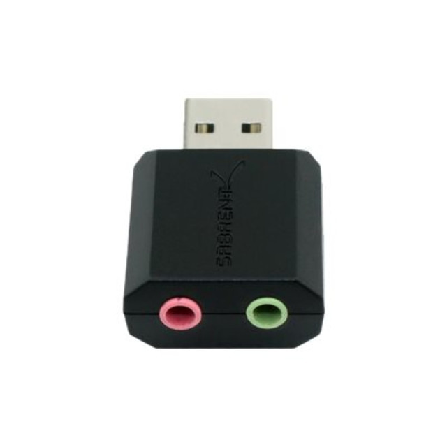 This Sabrent AU-MMSA USB Stereo Sound Adapter is a highly flexible audio interface, which can be used with either laptop or desktop system. No driver required, Plug-and-Play for instant audio playing and compliant with all mainstream operation systems.