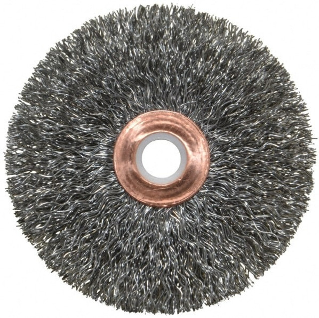 Weiler 93663 Wheel Brush: 3" Wheel Dia, Crimped