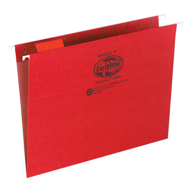 ESSELTE CORP 74511 Pendaflex Earthwise Hanging File Folders, Letter Size, Red, Pack Of 25 ESSELTE CORP 74511 Pendaflex Earthwise Hanging File Folders, Letter Size, Red, Pack Of 25