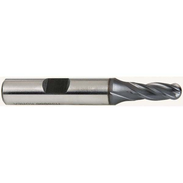 Hertel E7020016 Ball End Mill: 0.25" Dia, 0.625" LOC, 4 Flute, Cobalt