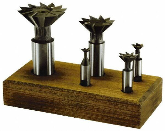 Value Collection 5-722-100 5 Piece 3/8 to 1-3/8" 45° Dovetail Cutter Set