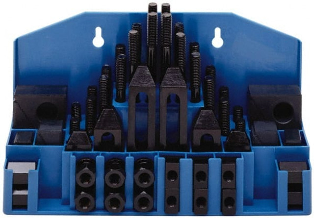 TE-CO 20414 52 Piece Fixturing Step Block & Clamp Set with 1" Step Block, 9/16" T-Slot, 3/8-16 Stud Thread
