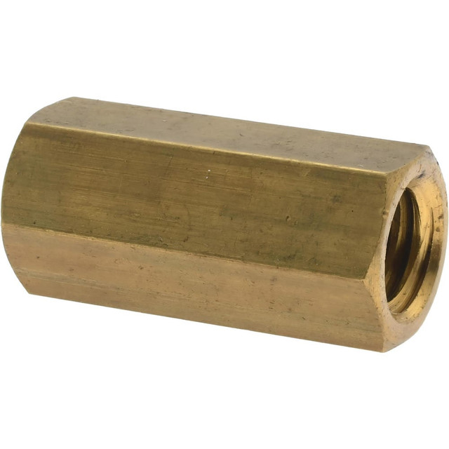 MSC 204721 3/8-16 UNC, 1-1/8" OAL Brass Standard Coupling Nut