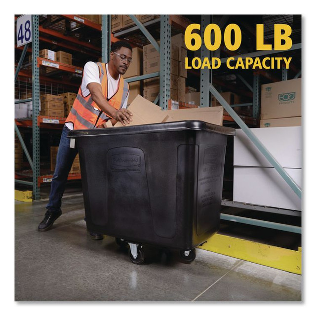 RUBBERMAID COMMERCIAL PROD. 4619 BLA Cube Truck, 149 gal, 600 lb Capacity, Plastic, Black