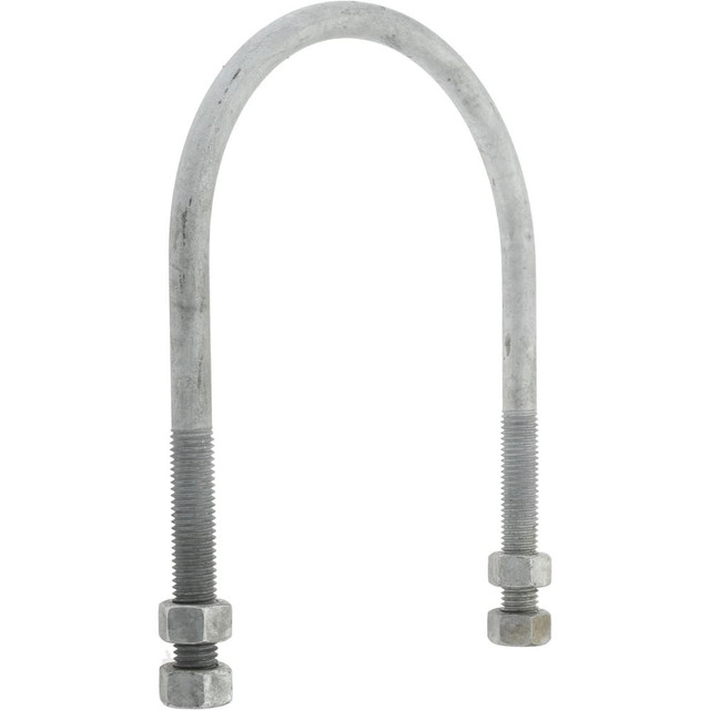 Gibraltar GIB53260 Round U-Bolt: Without Mount Plate, 5/8-11 UNC, 3-3/4" Thread Length, for 6" Pipe, Steel
