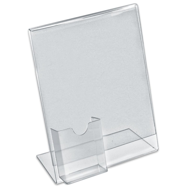 AZAR DISPLAYS 252055  L-Shaped Acrylic Sign Holders With Attached Tri-Fold Pockets, 11in x 8 1/2in, Clear, Pack Of 10