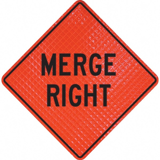 PRO-SAFE 07-800-3027-L Traffic Control Sign: Triangle, "Merge Right"