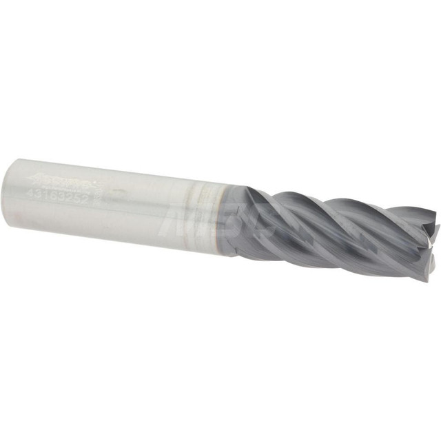 Accupro 5465000010C11 Corner Radius End Mill: 1/2" Dia, 1-1/4" LOC, AlTiN Finish, Corner Radius End, Centercutting