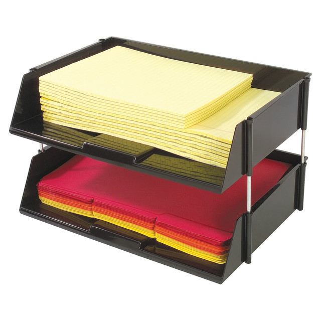 DEFLECT-O CORPORATION 582704 Deflecto Heavy-Duty Side-Loading Letter Tray, 3 1/4inH x 16 1/4inW x 11 3/16inD, Black